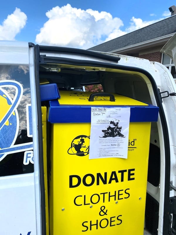 Rotary Club of the Brookfields-Shoe Drive 1=cardboard bin